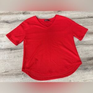 Merokeety Women's Red V-Neck Top